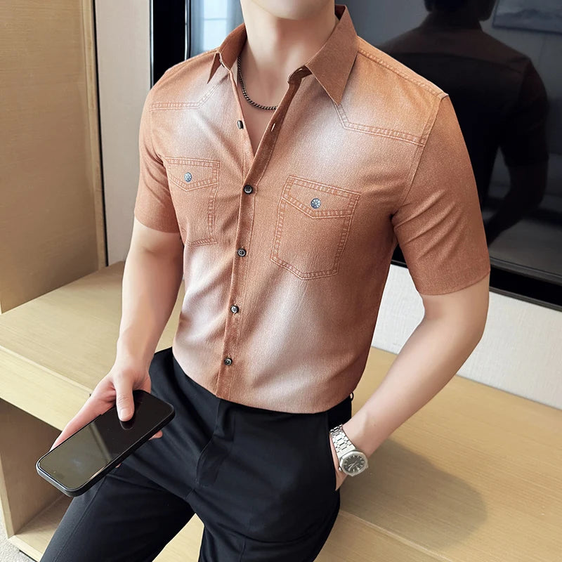 Slim Fit Short-Sleeve Dress Shirt
