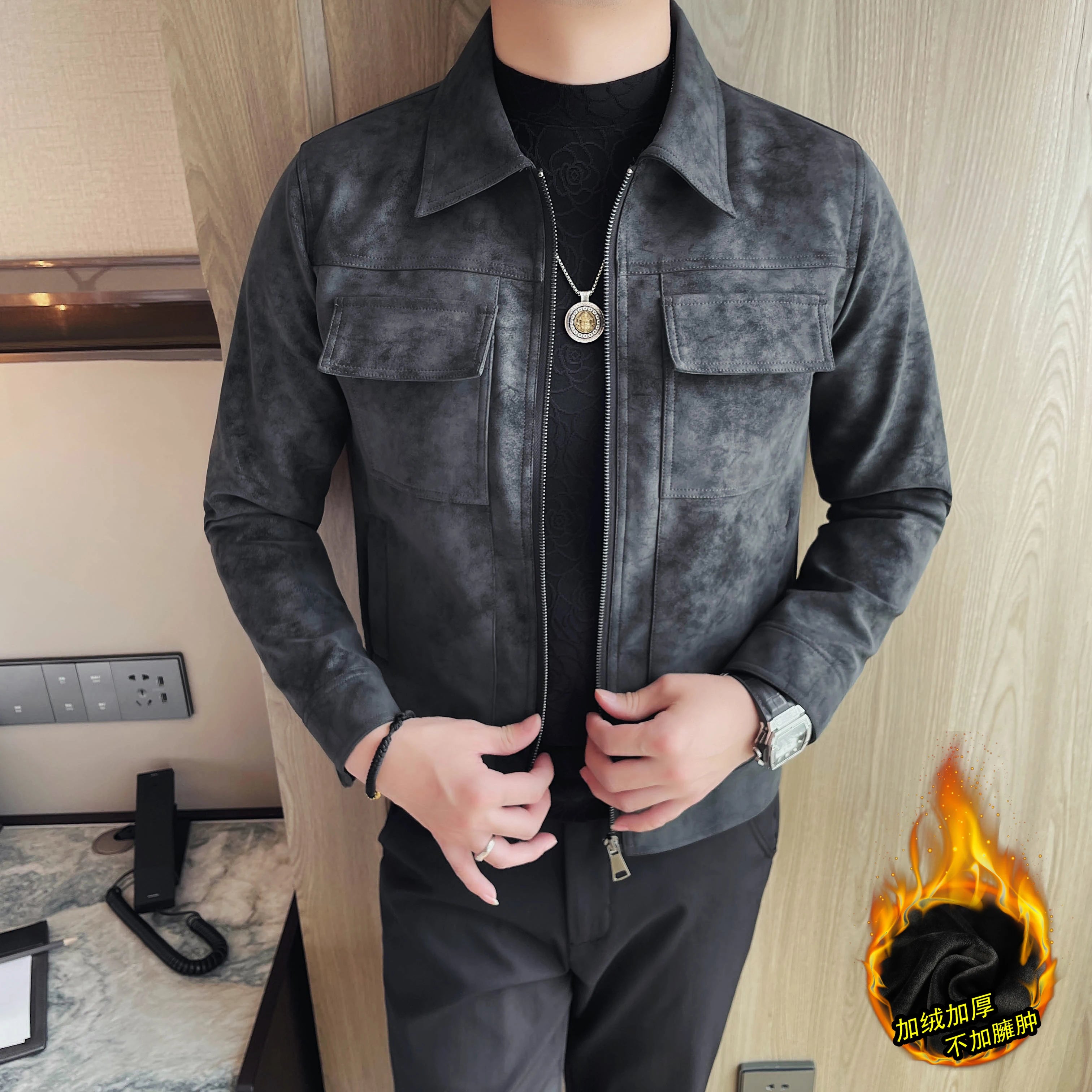 Slim Fit Leather Jacket