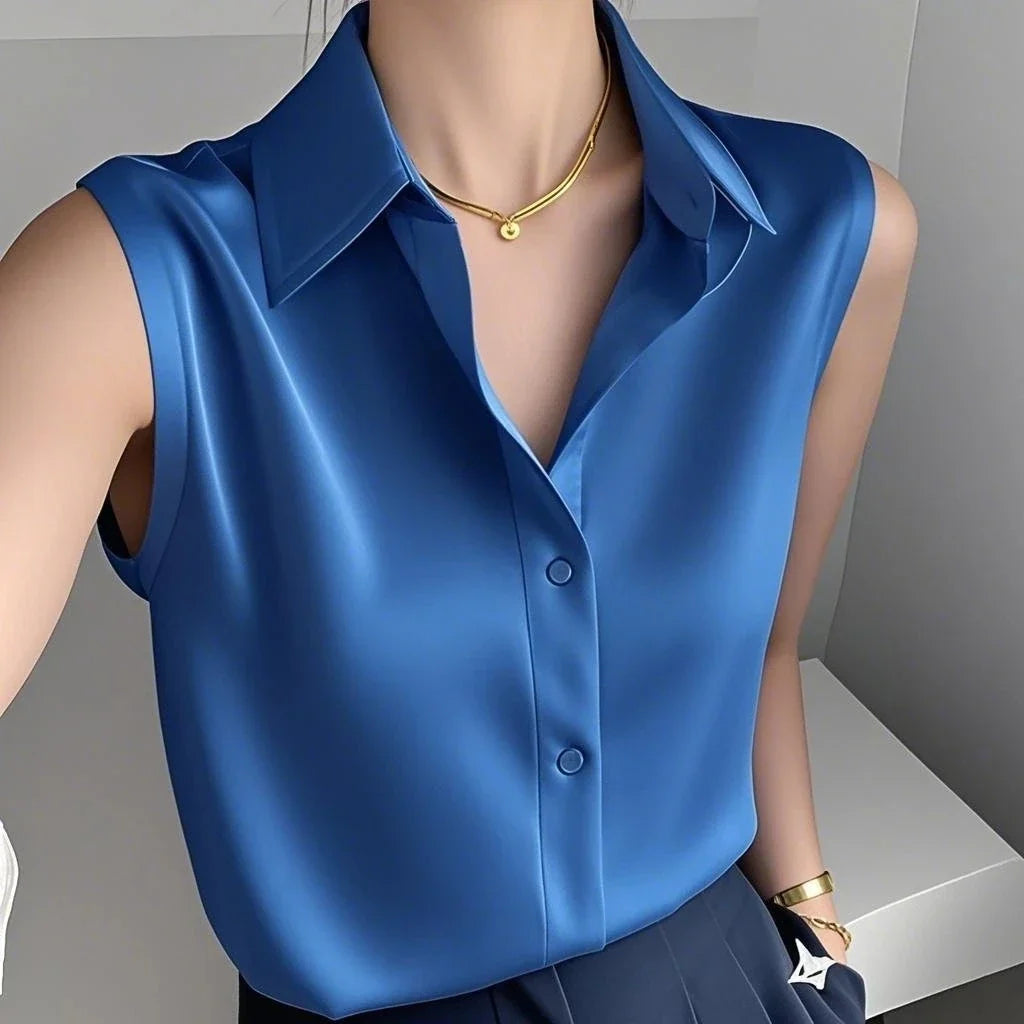 Women's Satin Sleeveless Blouse