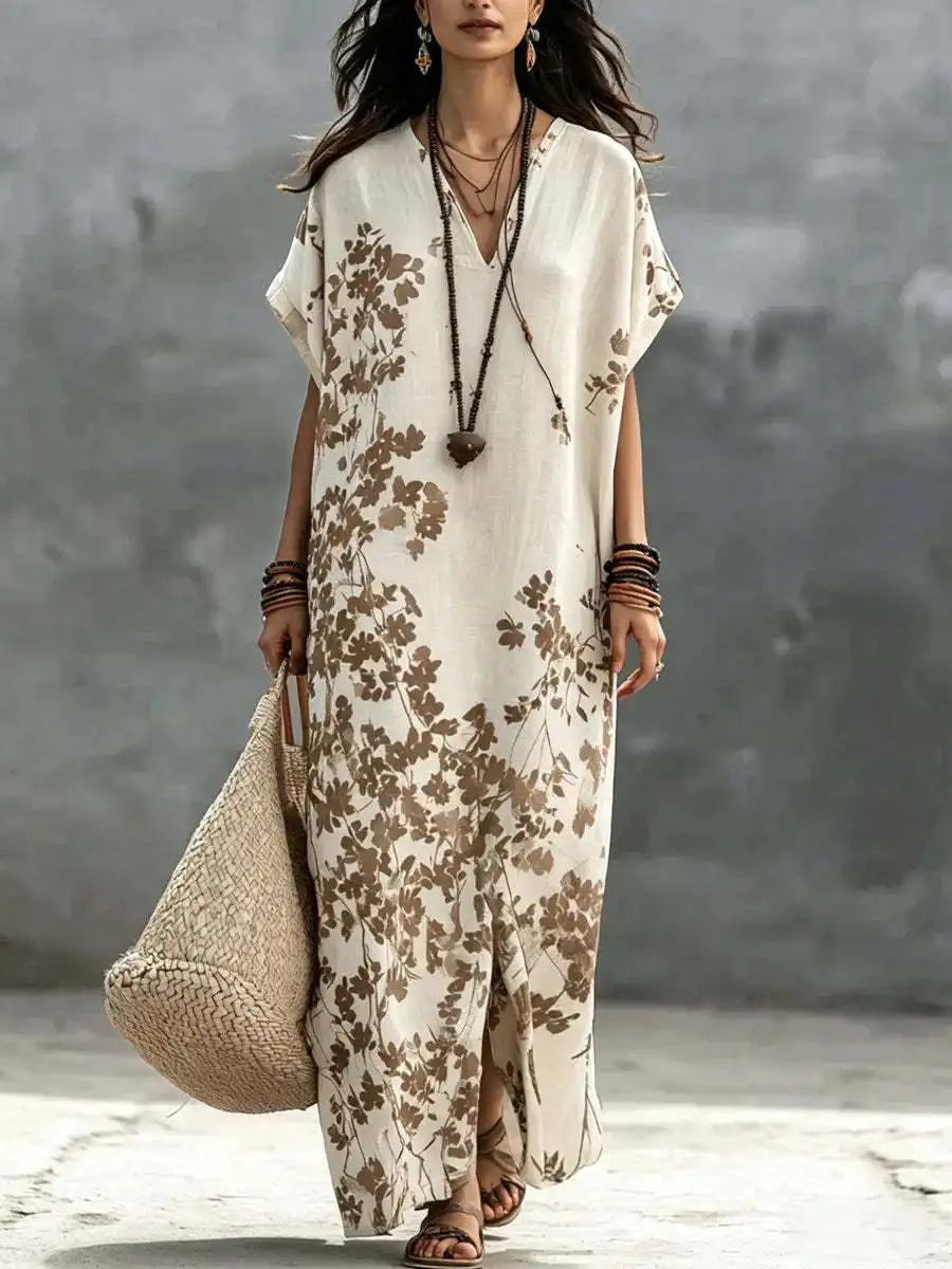 Women's Bohemian V Neck Maxi Dress