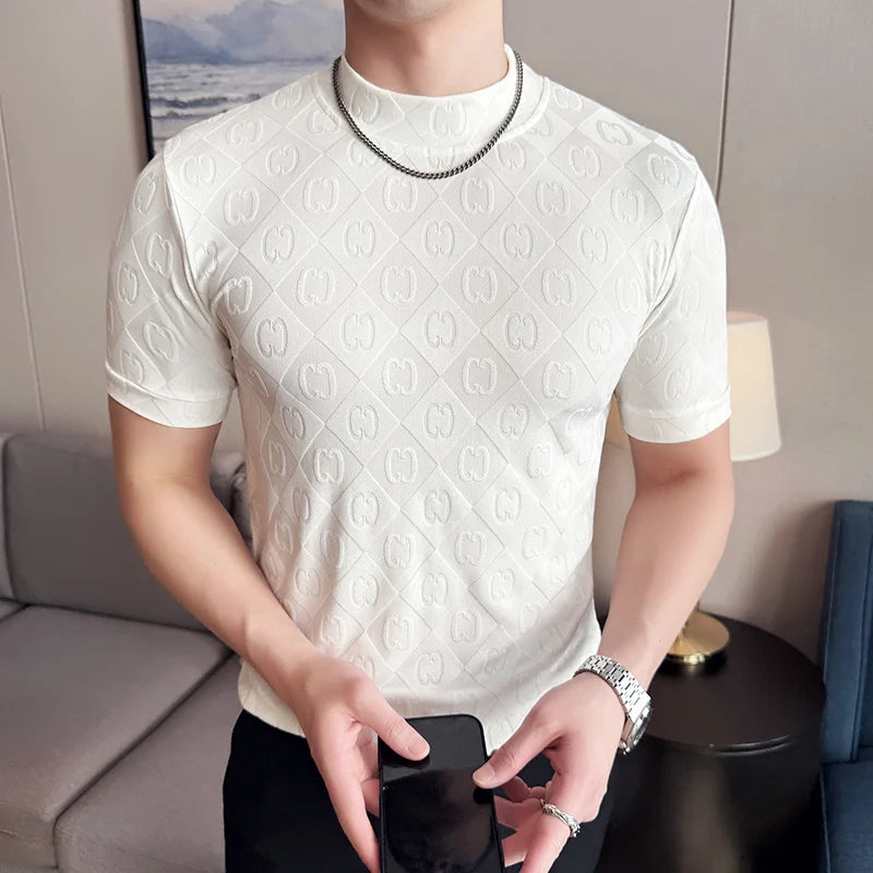 Slim Fit Short-Sleeve Turtleneck T-Shirt