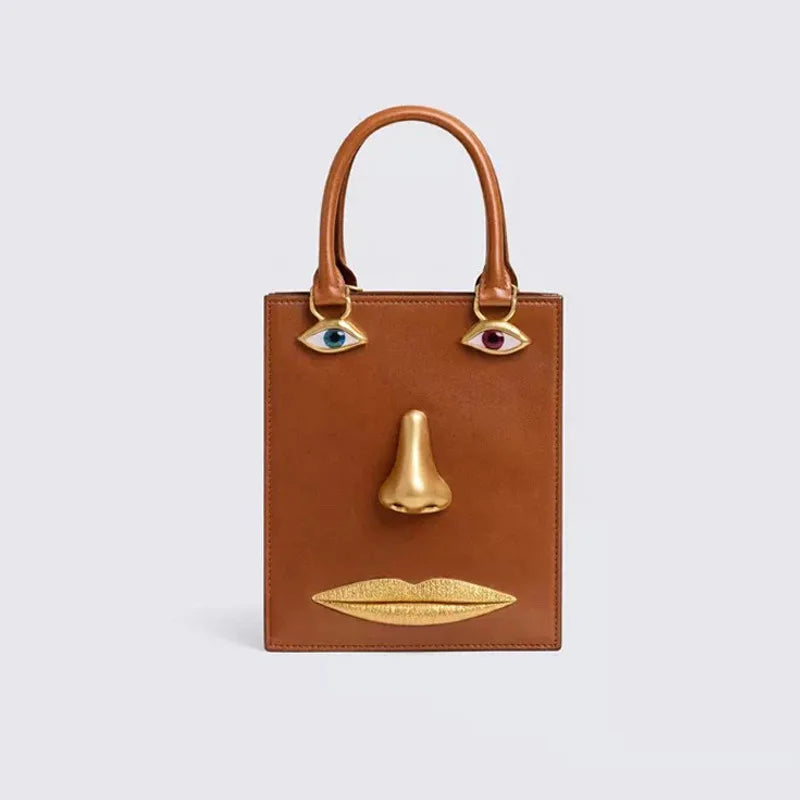 Women's Statement Face Top Handle Bag