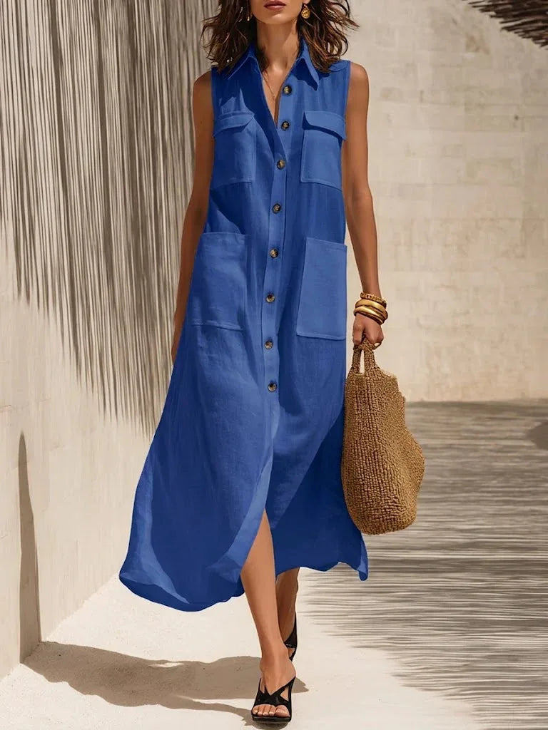 Women's Casual Pocket Maxi Dress