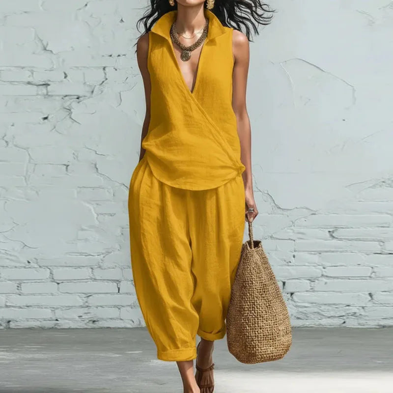 Women's Summer Linen Matching Set