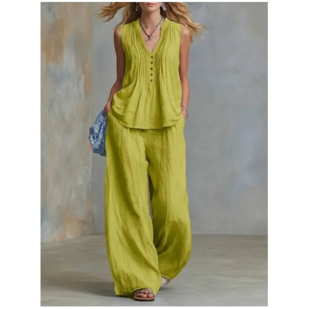 Women's Pleated Two Piece Set