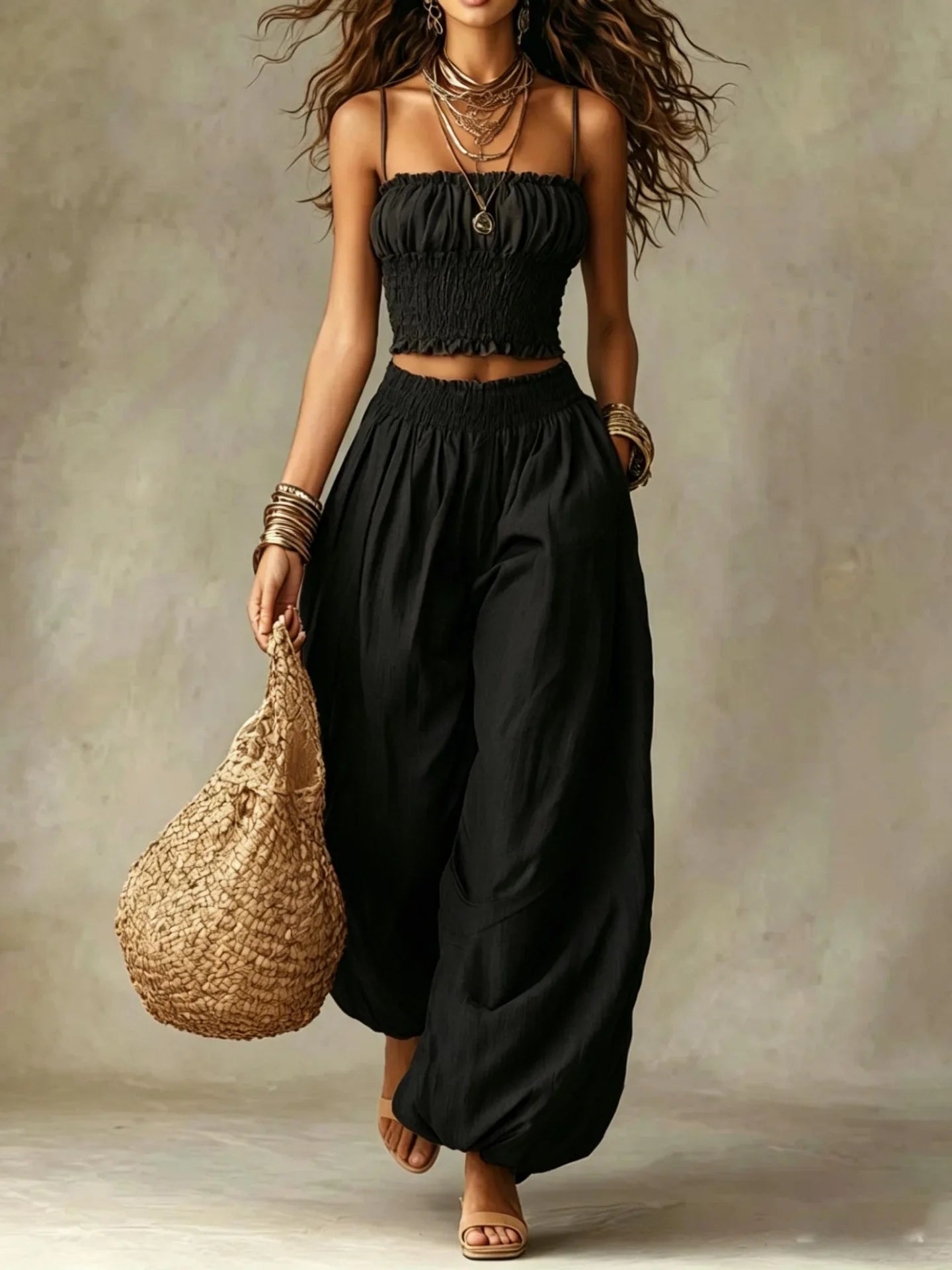 Women's Wide Leg Two-Piece Set