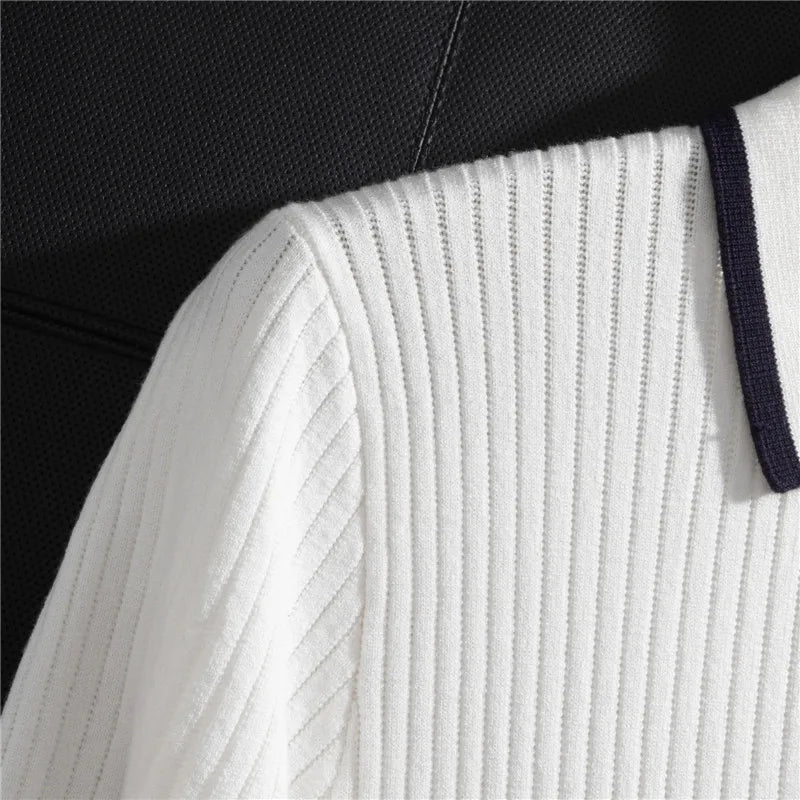 Slim Fit Patchwork Short-Sleeve Polo Shirt