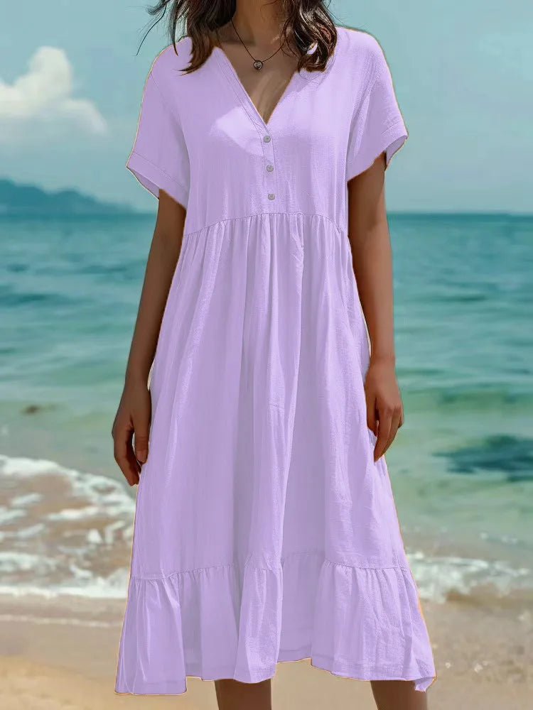 Women's Button Front Maxi Dress