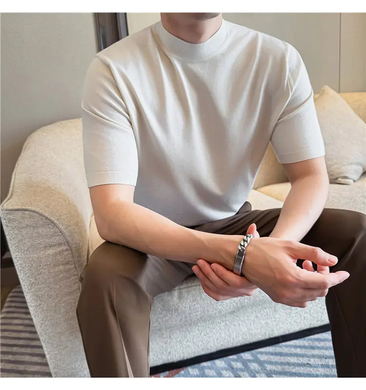 Slim Fit Silk Short-Sleeve T-Shirt