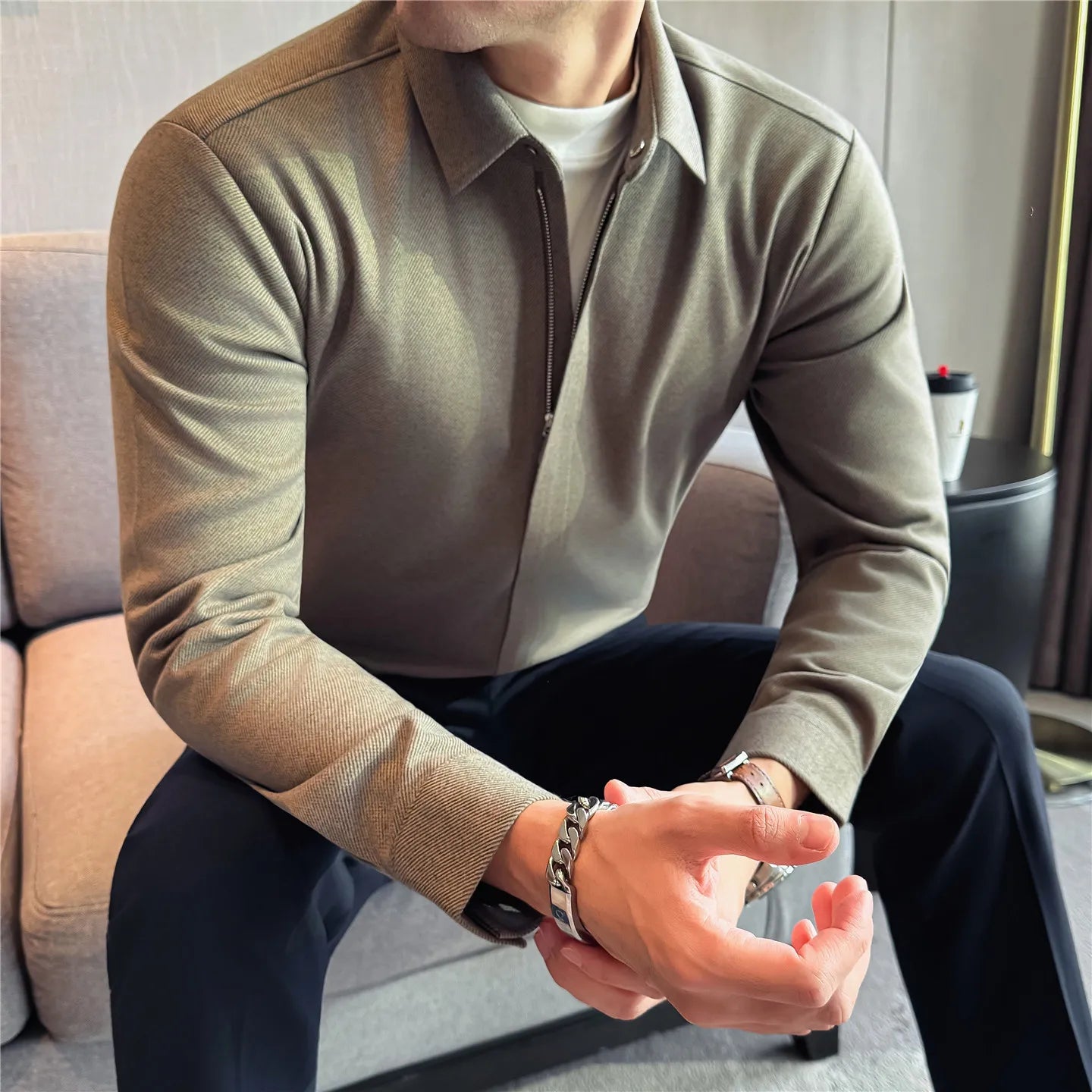 Slim Fit Wool Dress Shirt