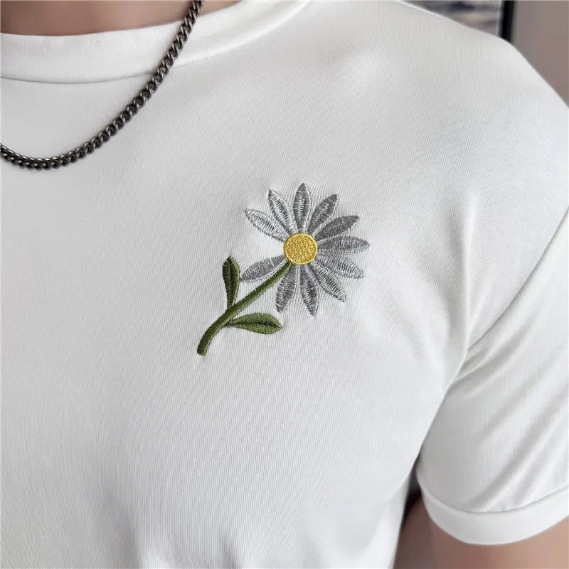Slim Fit Embroidered Short-Sleeve T-Shirt