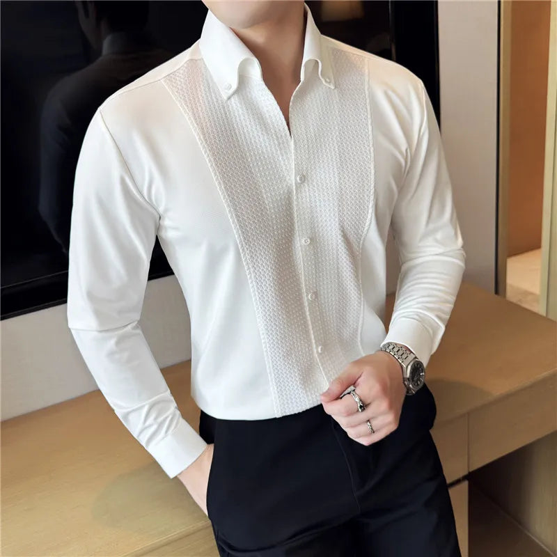Slim Fit Long-Sleeve Tuxedo Shirt