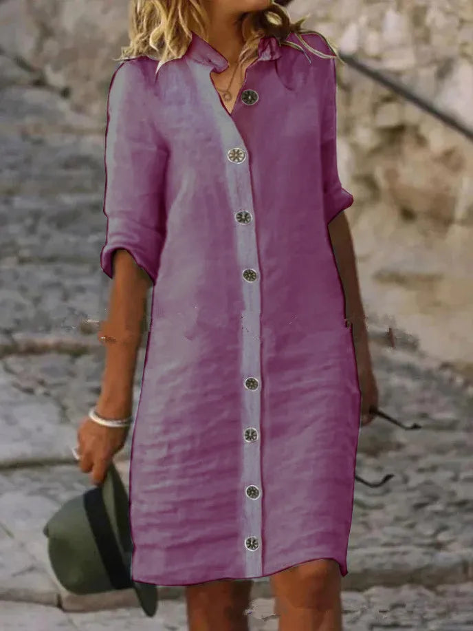 Women's Button Front Mini Dress