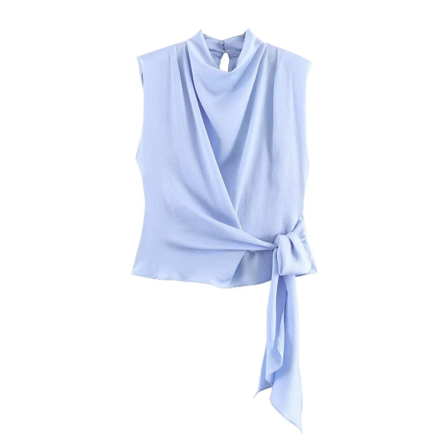 Women's Satin Tie-Waist Blouse