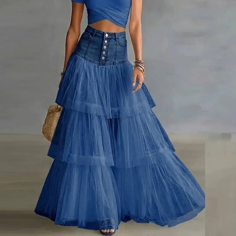 Women's Layered Tulle Maxi Skirt