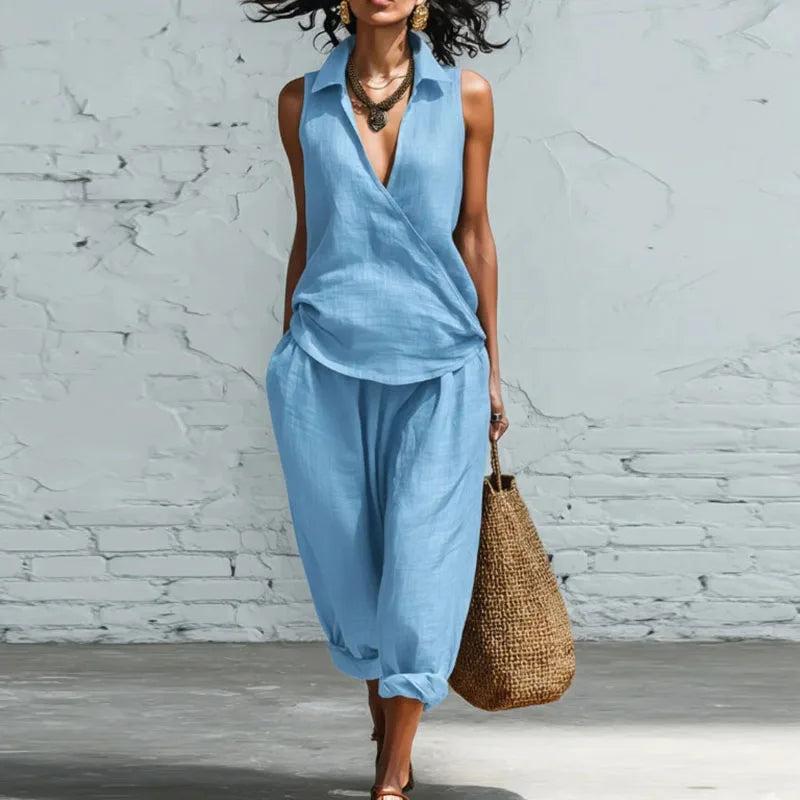 Women's Summer Linen Matching Set