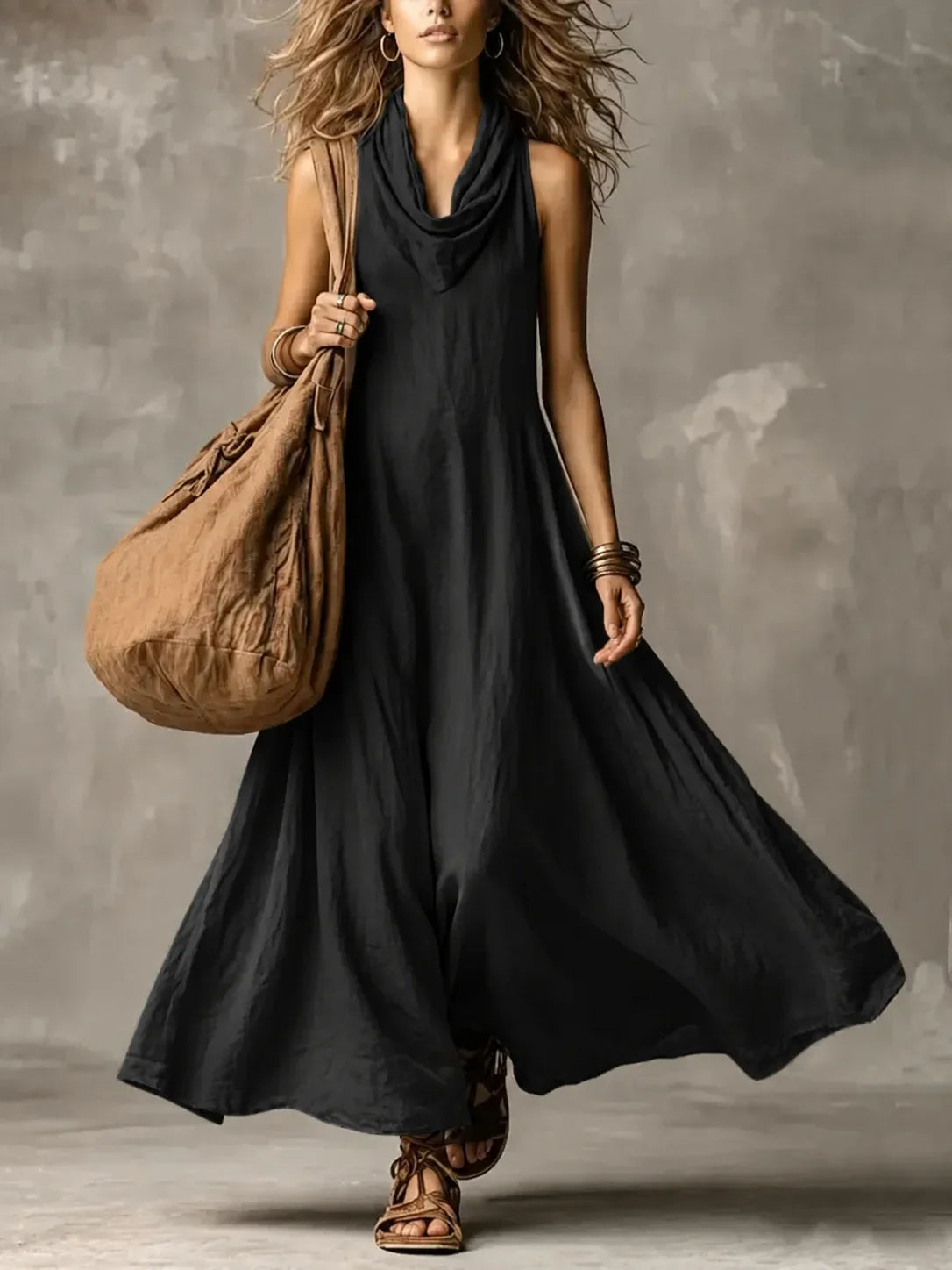 Women's Cowl Neck Maxi Dress