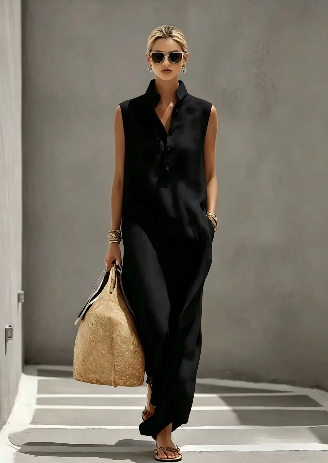 Women's Elegant Chic Linen Maxi Dress