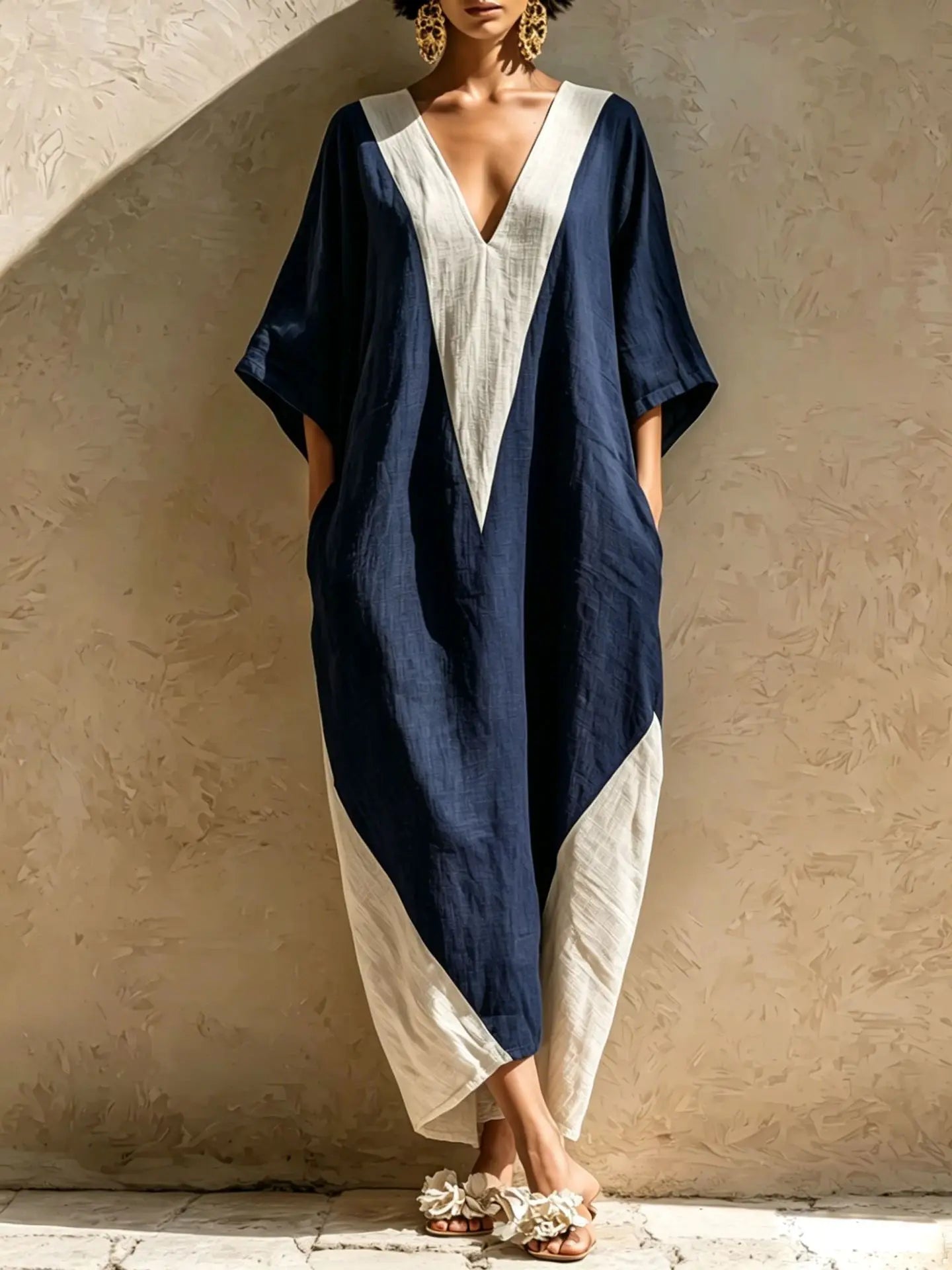 Women's Bohemian Linen Maxi Dress