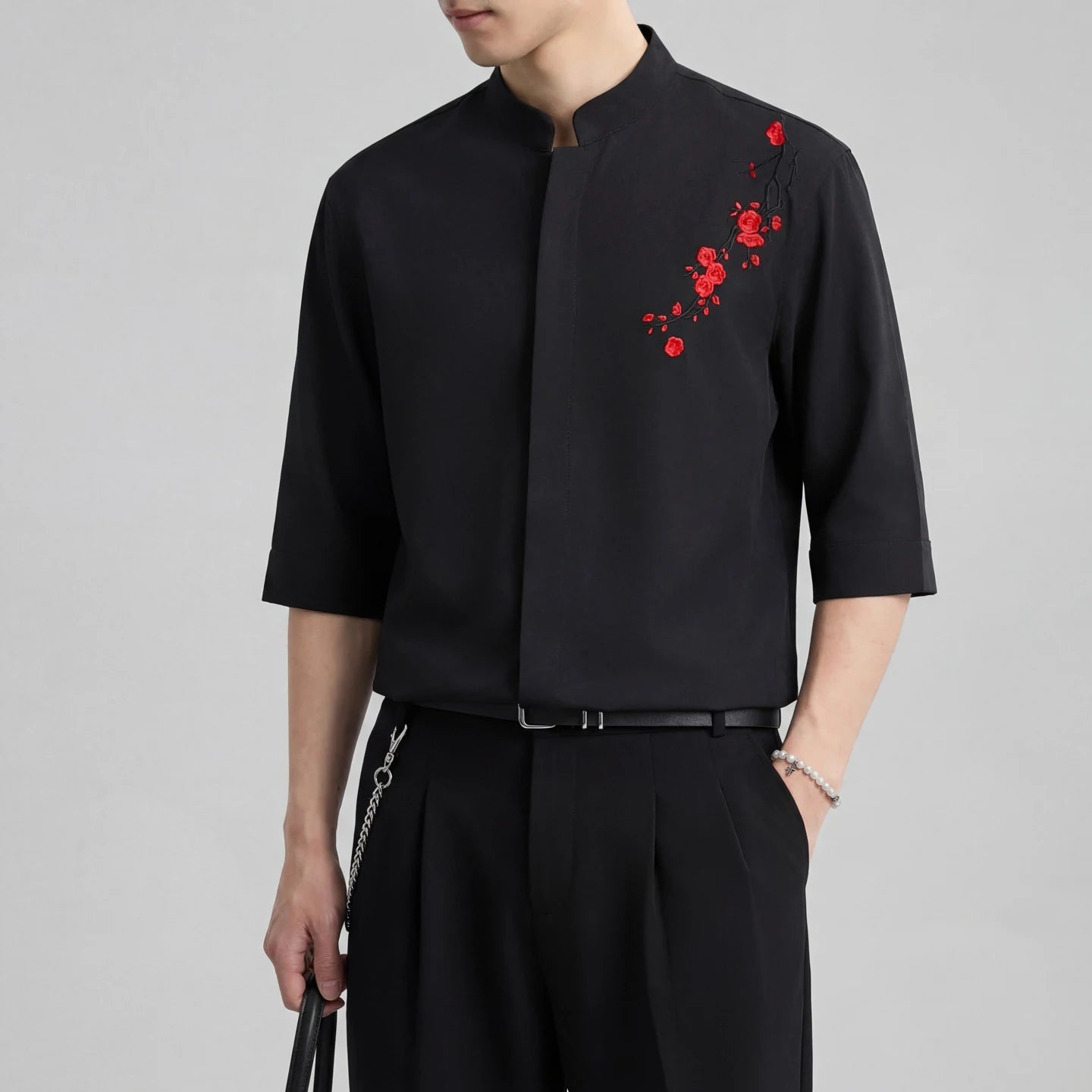 Relaxed Fit Embroidered Dress Shirt