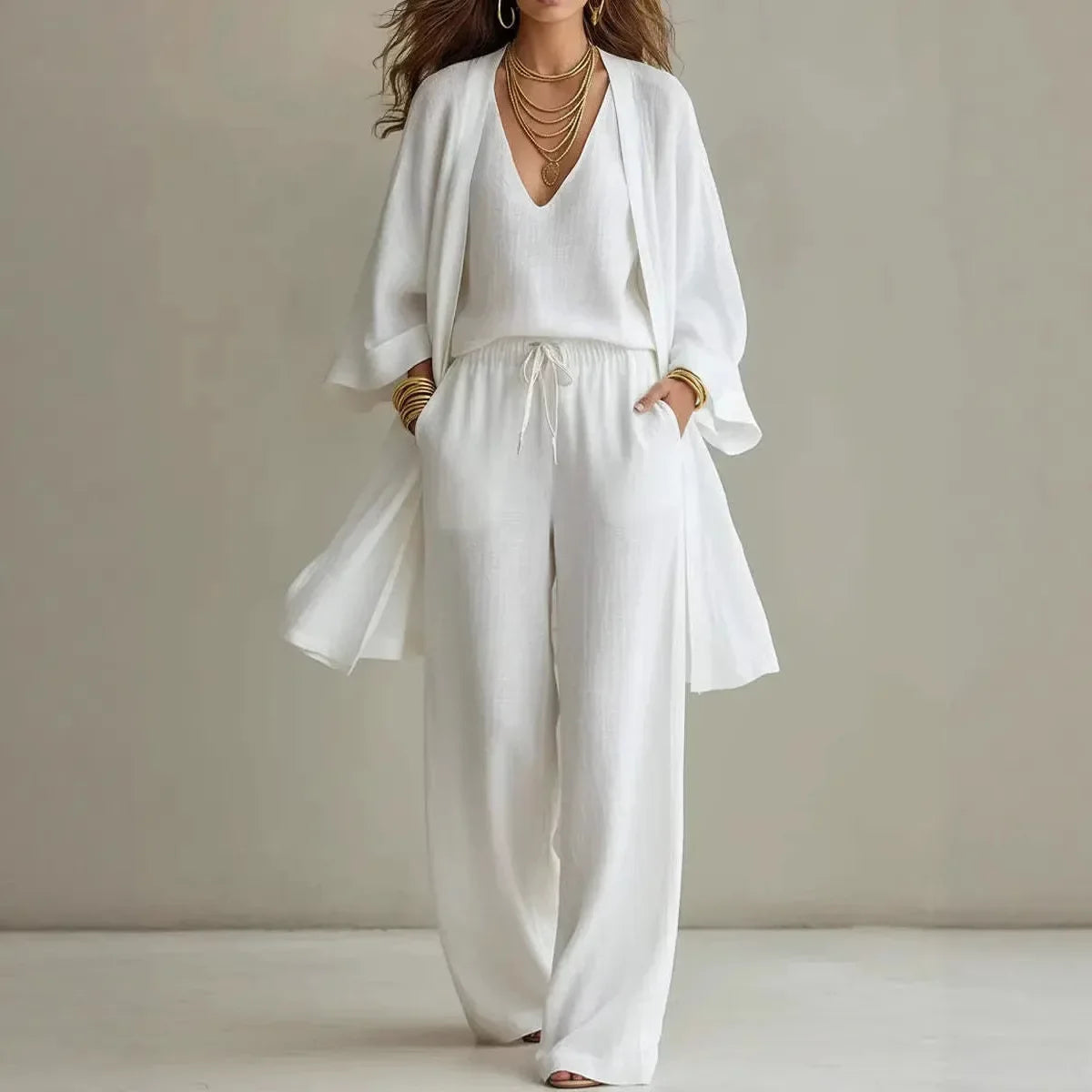 Women's Linen 3 Piece Co-ord Set