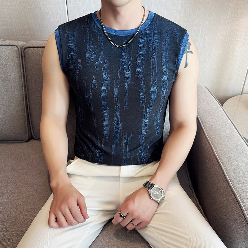 Slim Fit Patchwork Tank Top
