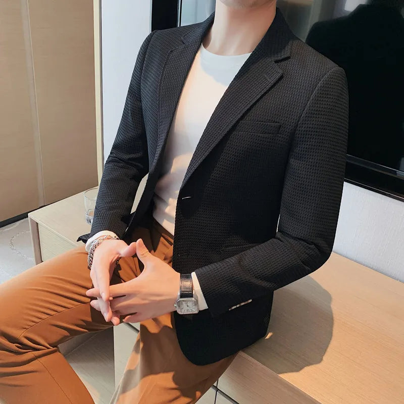 Slim Fit Waffle Blazer