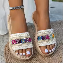 Women's Bohemian Woven Slide Sandals