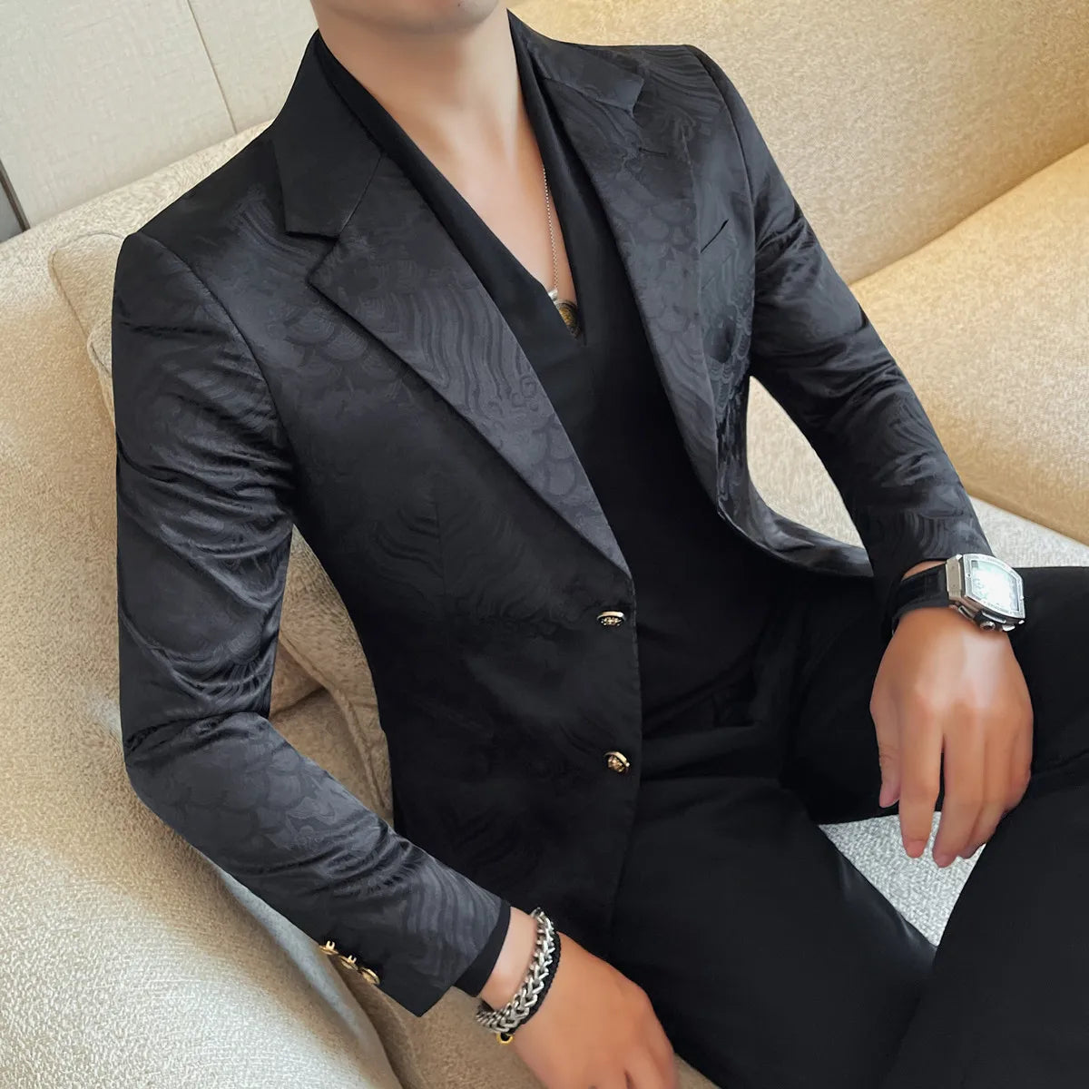 Slim Fit Printed Blazer