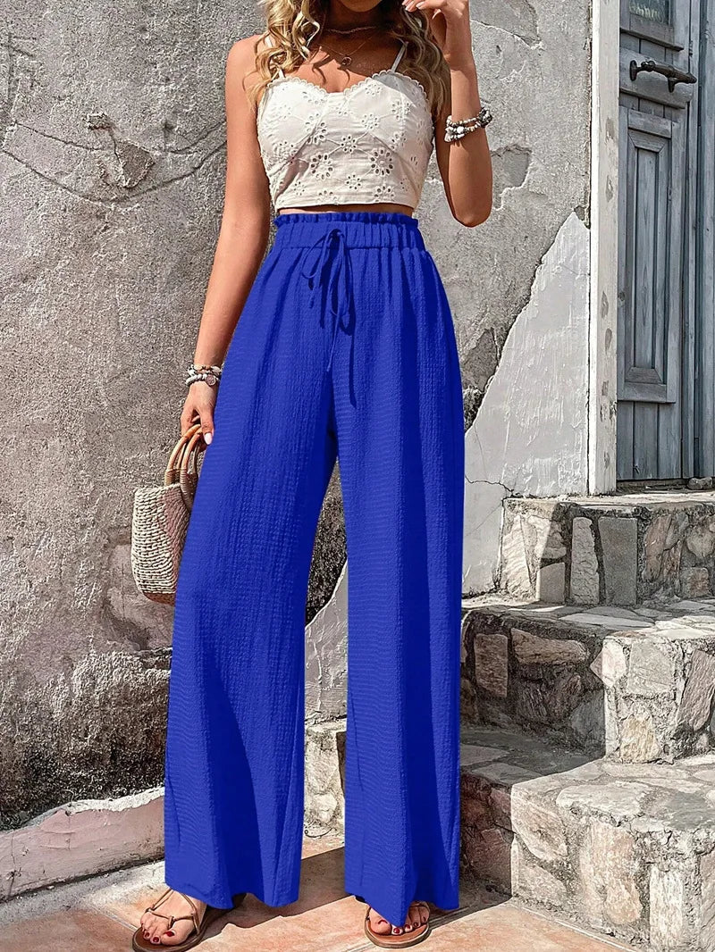 Women's High Waist Wide Leg Trousers