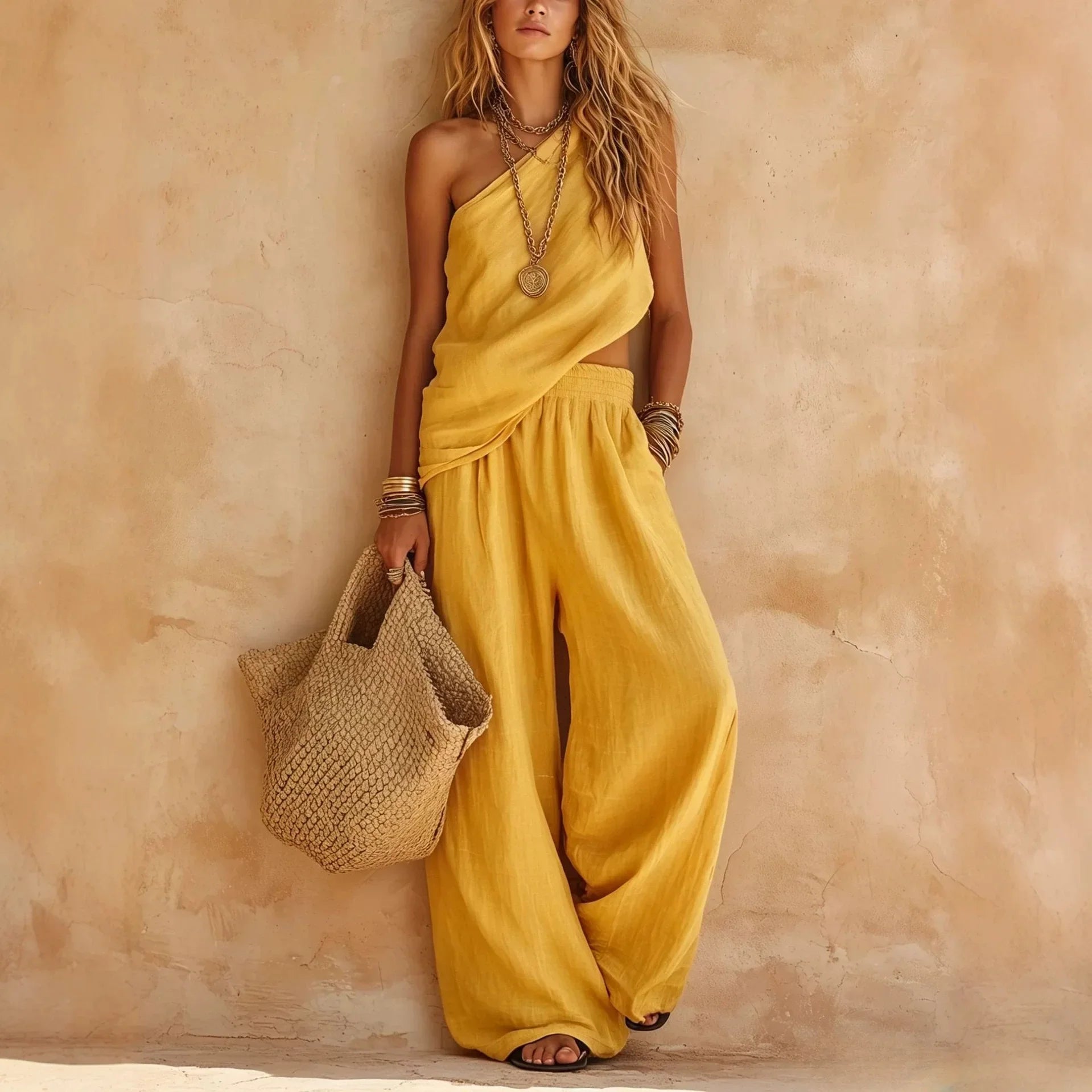 Women's One Shoulder Lounge Set