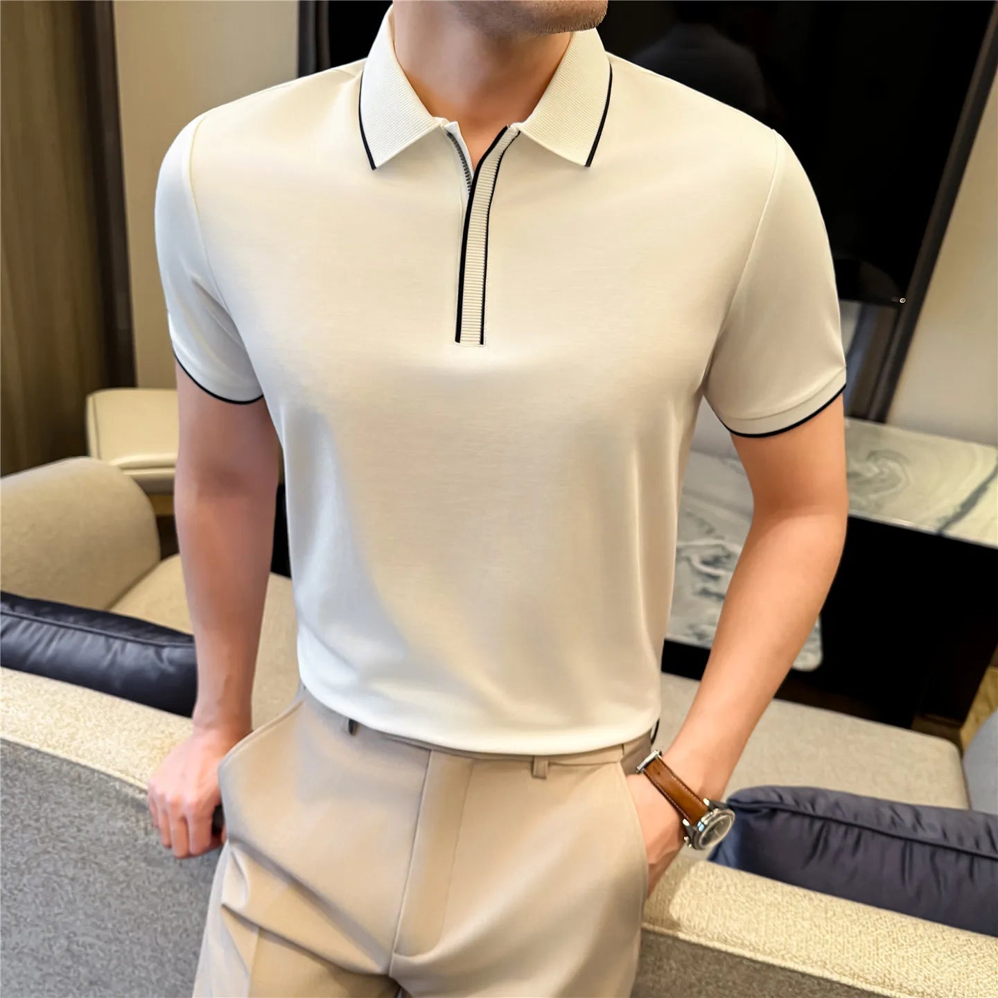 Slim Fit Short-Sleeve Polo Shirt