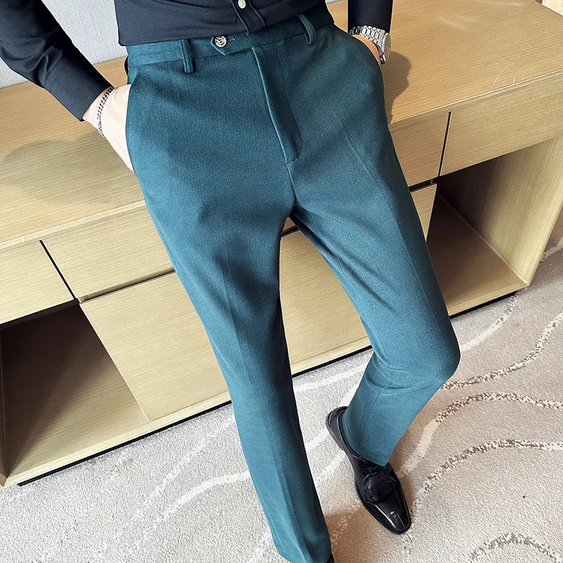 Slim Fit Wool Suit Trousers