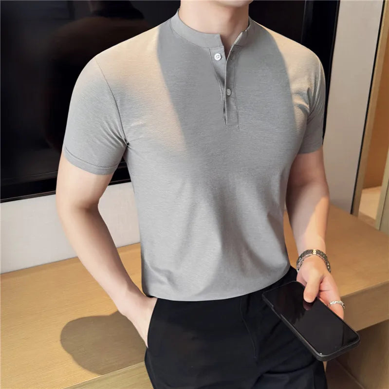 Slim Fit Short-Sleeve Knit Sweater