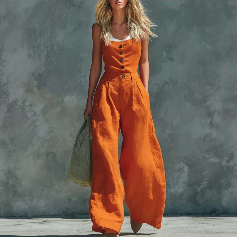 Women's Wide Leg Pocket Jumpsuit