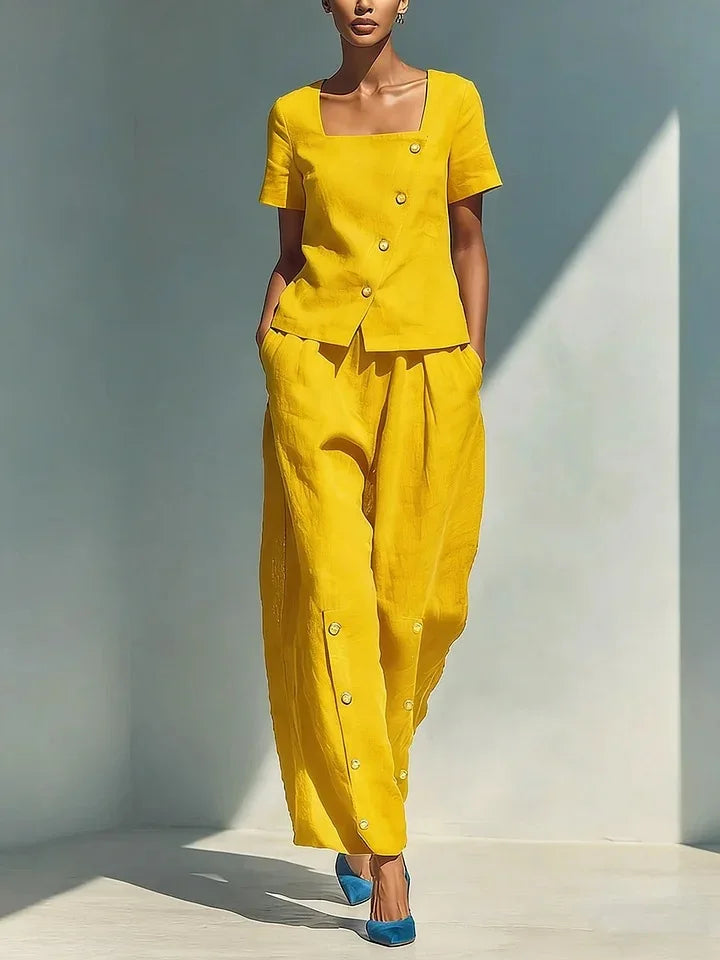 Women's Button Front Trouser Set