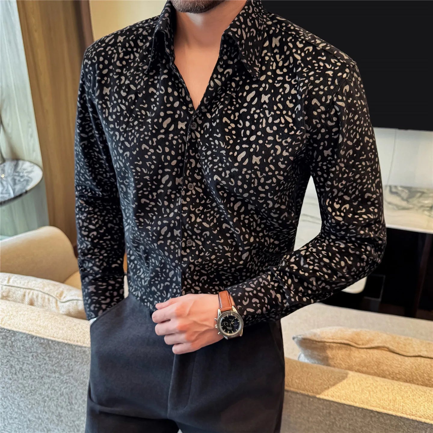 Slim Fit Corduroy Long-Sleeve Shirt