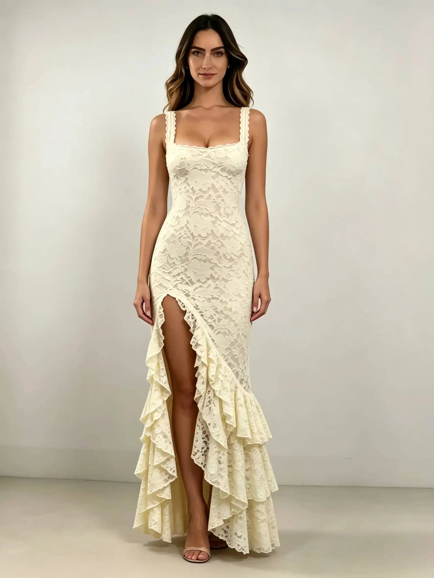 Women's Elegant Ruffle Maxi Dress