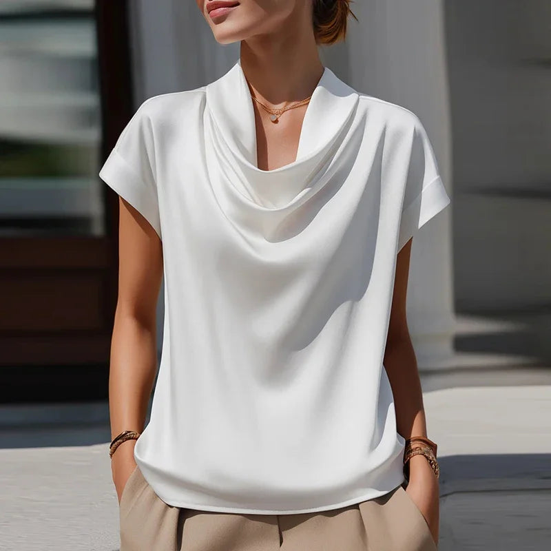 Women's Draped Cowl Neck Blouse