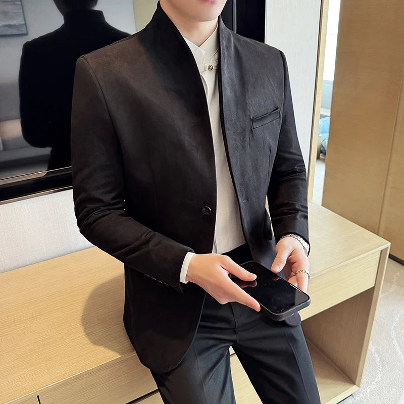 Slim Fit Velvet Blazer
