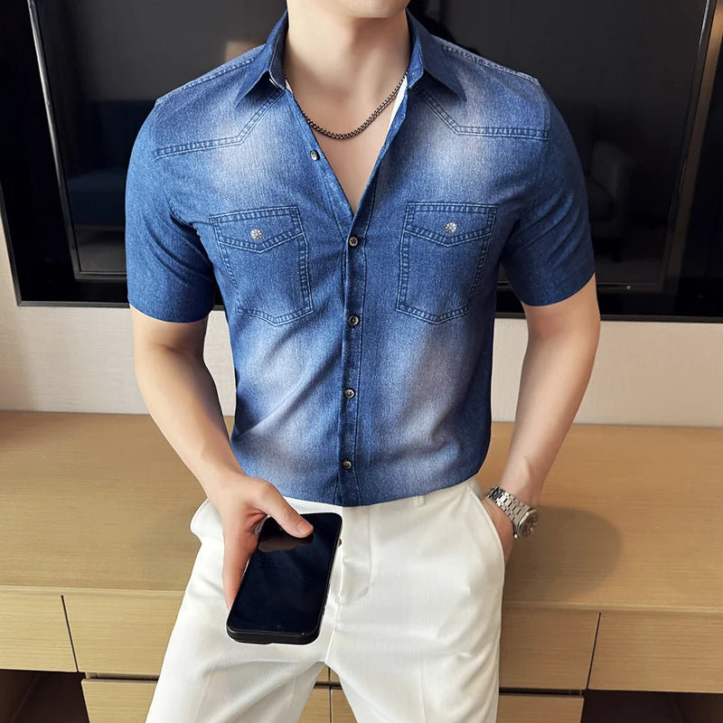 Slim Fit Short-Sleeve Dress Shirt