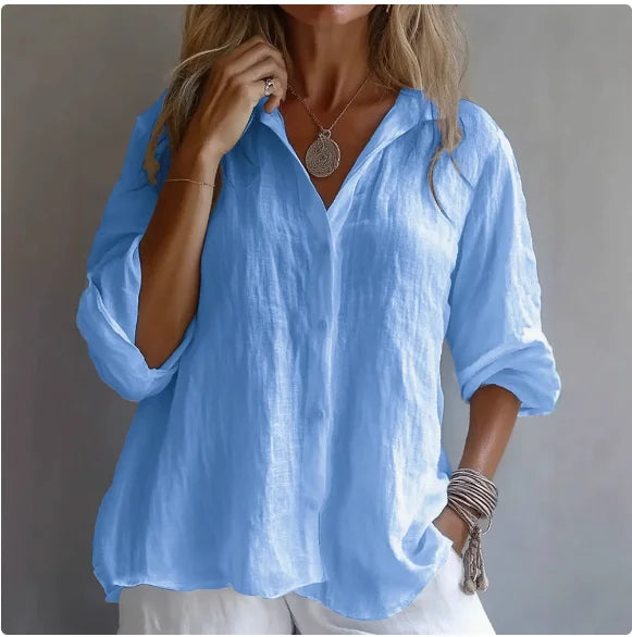Women's Breathable Linen Button Shirt