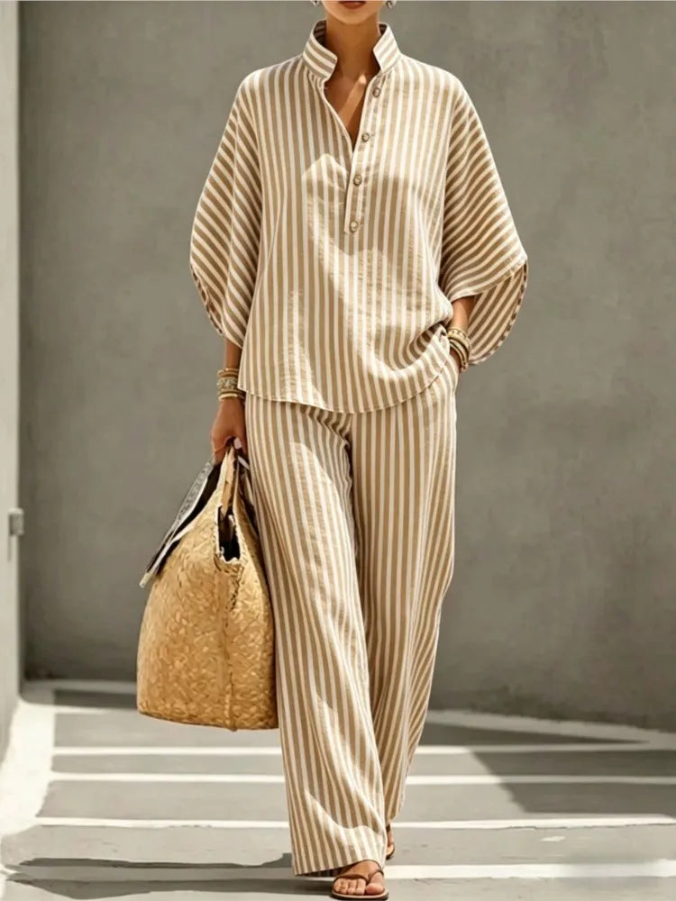 Women's Striped Two-Piece Set
