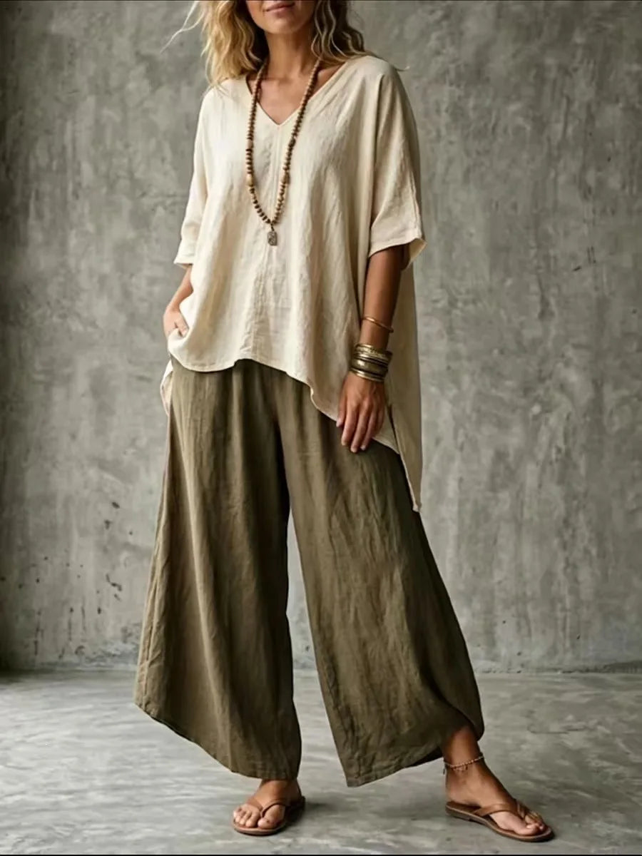 Women's Linen Blend Co-Ord Set