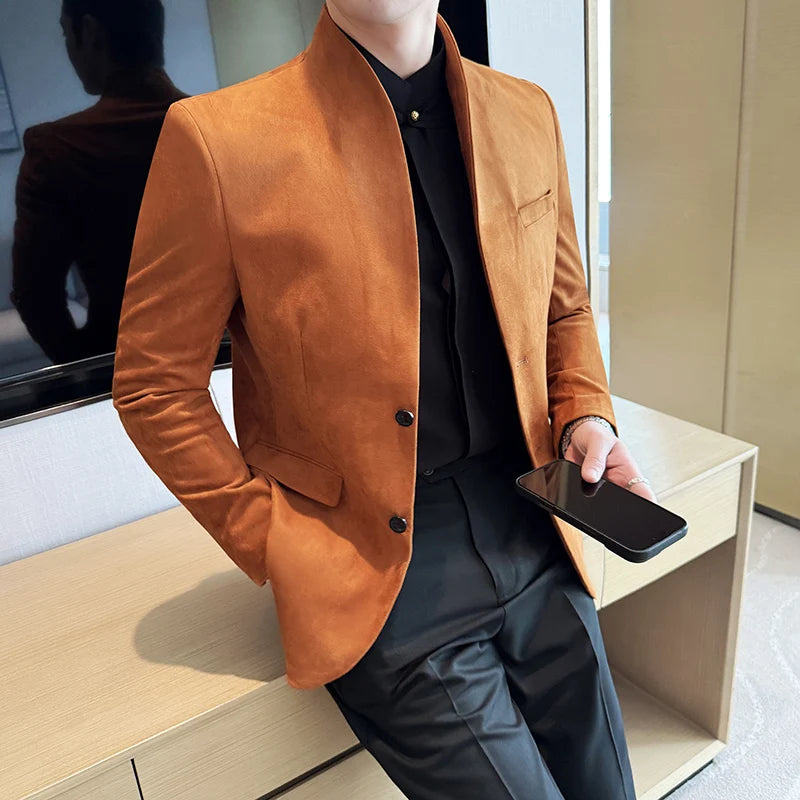Slim Fit Velvet Blazer