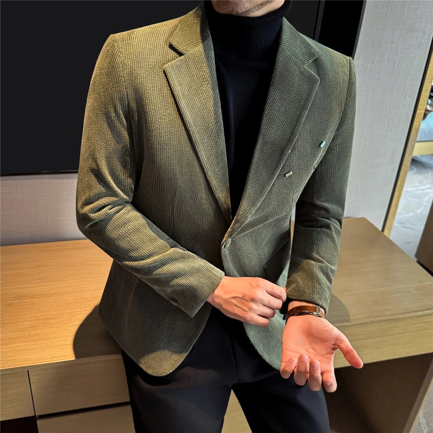 Slim Fit Corduroy Blazer