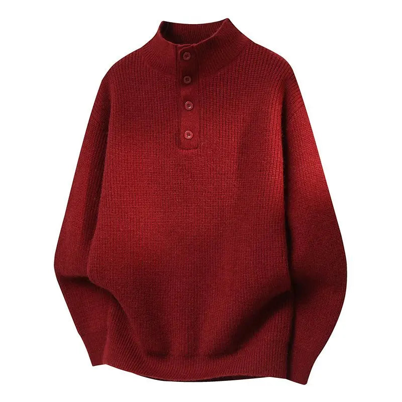 Relaxed Fit Long-Sleeve Knit Sweater