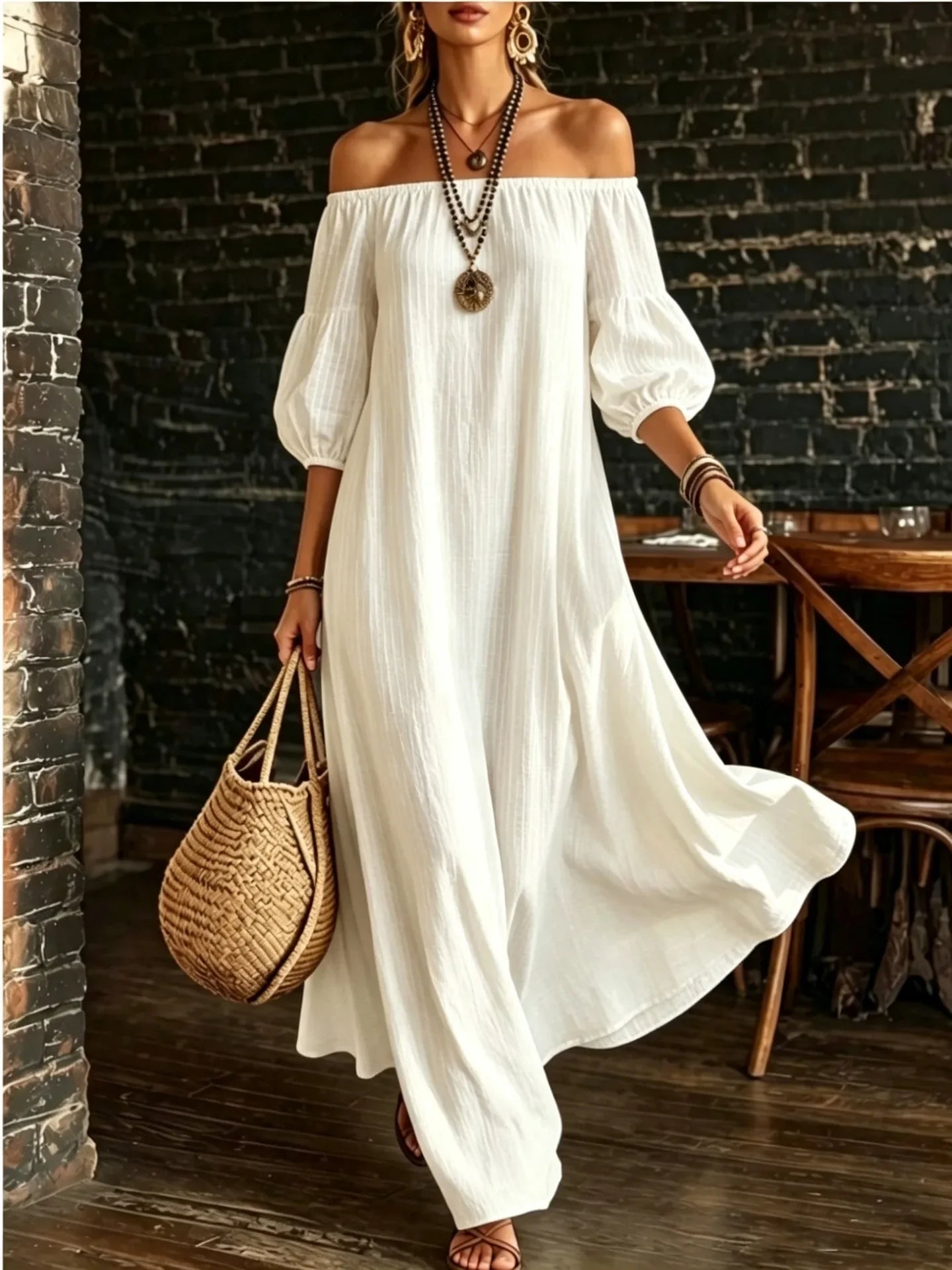 Women's Off Shoulder Maxi Dress