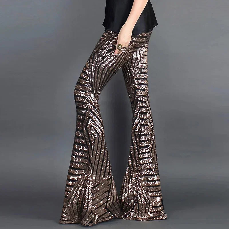 Women's Sequin Flare Pants