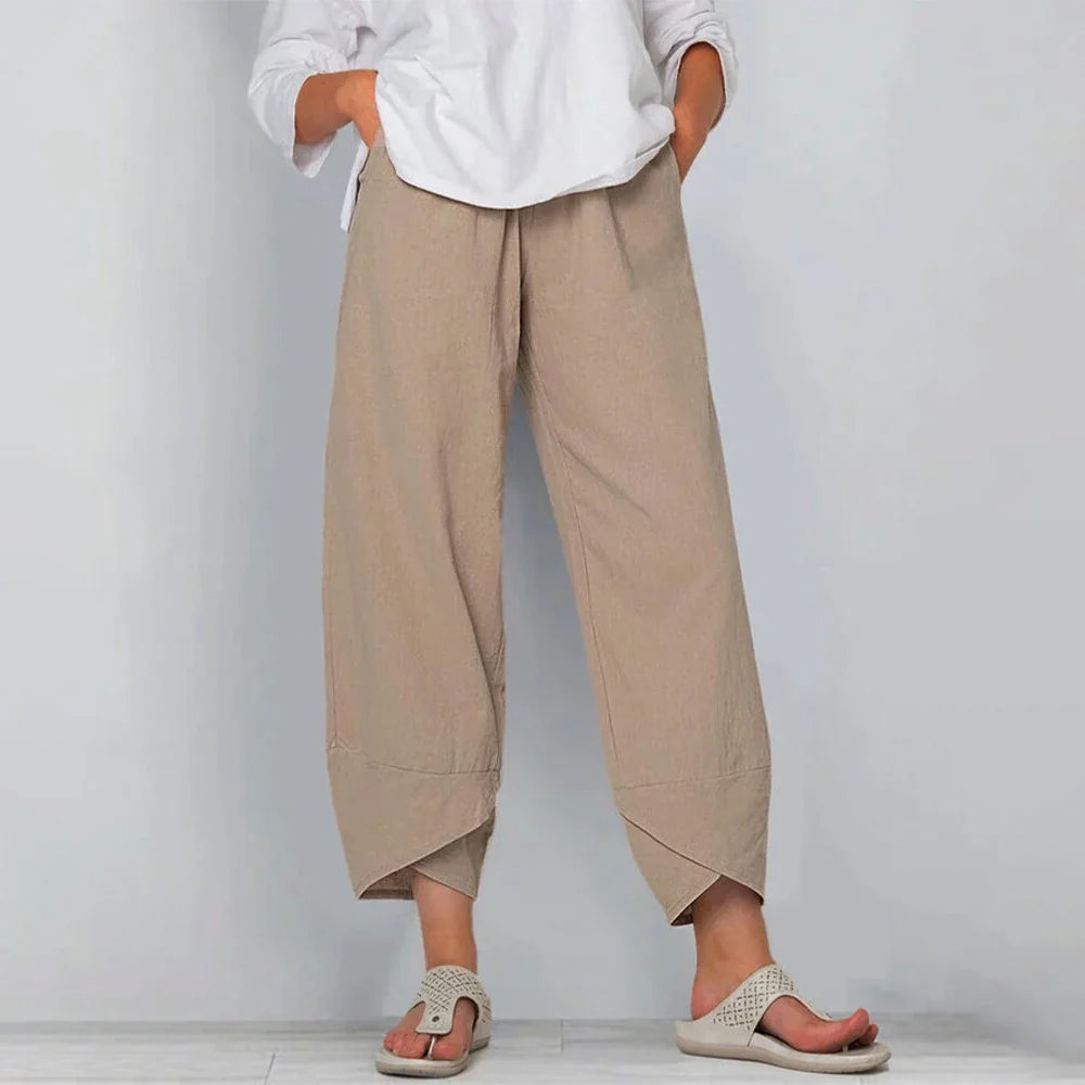 Women's Barrel Leg Cropped Pants